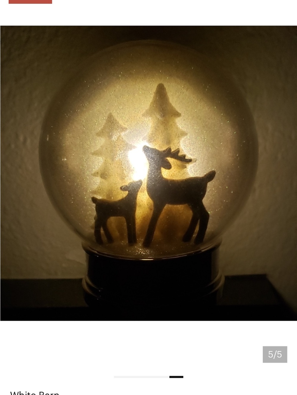 Bath & Body Works Glitter Reindeer Snow Globe wallflower night light plug in